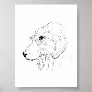 Border Collie Illustration – Minimalist Art Poster