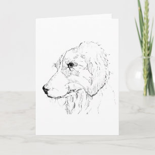 Border Collie Illustration – Minimalist Art Thank You Card