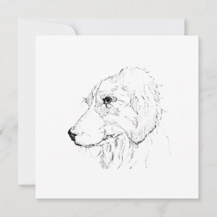 Border Collie Illustration – Minimalist Art Thank You Card