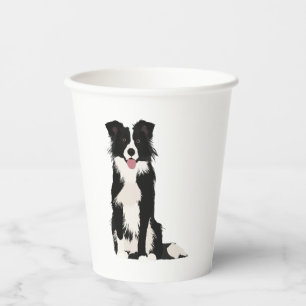 Border Collie Illustration! Paper Cups