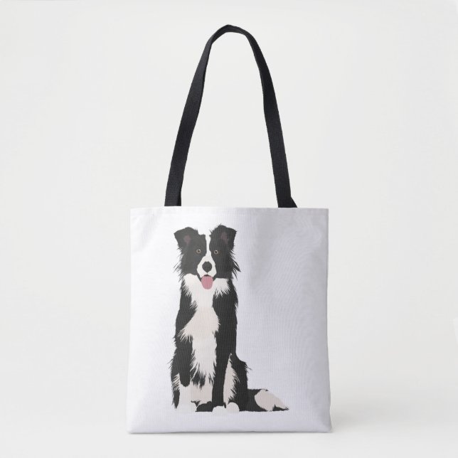 Border Collie Illustration! Tote Bag (Front)