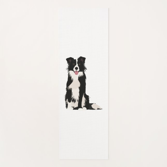 Border Collie Illustration! Yoga Mat (Front)
