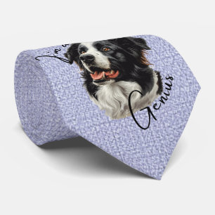 Border Collie-"I'm a Genius" Funny Design  Tie