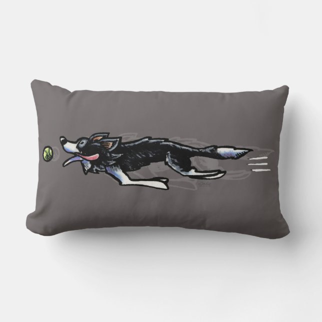 Border Collie in Action Lumbar Cushion (Front)