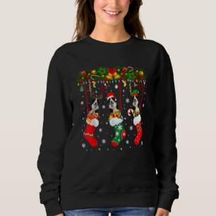 Border Collie In Sock Xmas Reindeer Fun Christmas  Sweatshirt