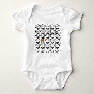 Border Collie in the Sheep Baby Bodysuit