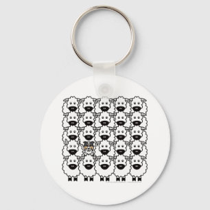Border Collie in the Sheep Key Ring