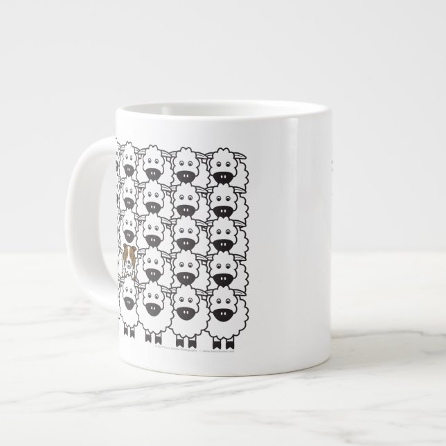 Border Collie in the Sheep Large Coffee Mug (Front Left)