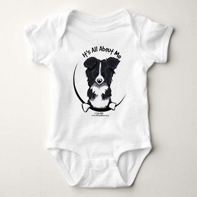 Border Collie Its All About Me Baby Bodysuit (Front)