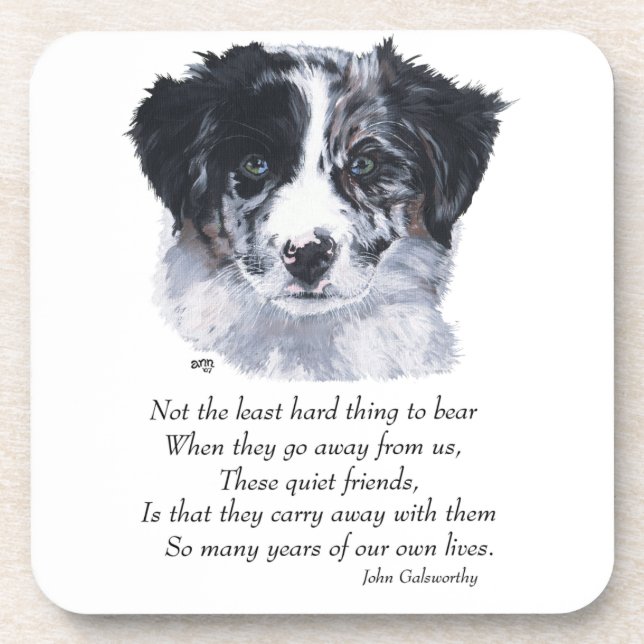 Border Collie Keepsakes Coaster (Front)