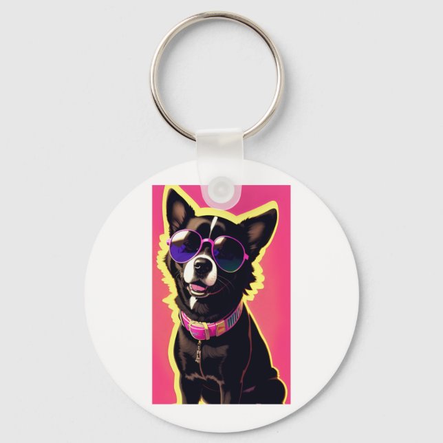 Border collie lady key ring (Front)