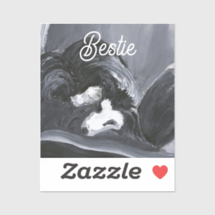 Border Collie Laying Down Painting Personalised