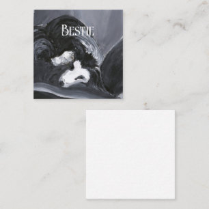  Border Collie Laying Down Painting Personalised Enclosure Card