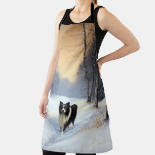Border Collie Let It Snow Christmas Apron