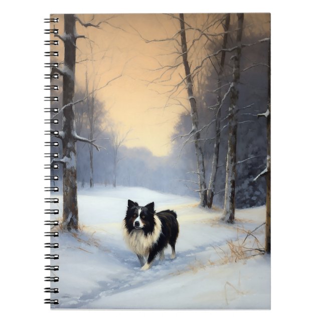 Border Collie Let It Snow Christmas Notebook (Front)