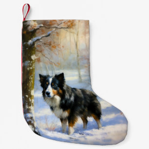 Border Collie Let It Snow Christmas Small Christmas Stocking