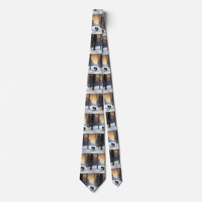 Border Collie Let It Snow Christmas Tie (Front)