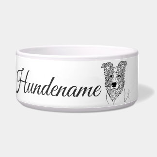 Border Collie Line Art personalized bowl