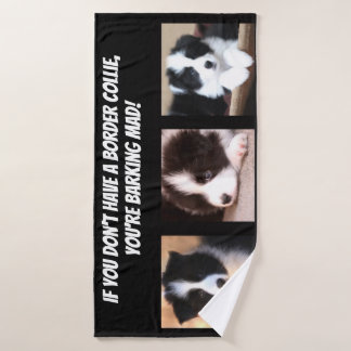 Border Collie love Bath Towel