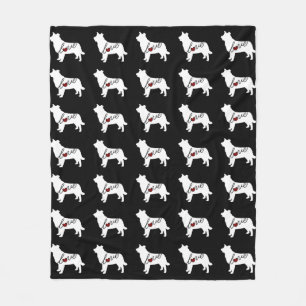 Border Collie Love Fleece Blanket