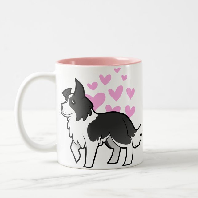 Border Collie Love Two-Tone Coffee Mug (Left)