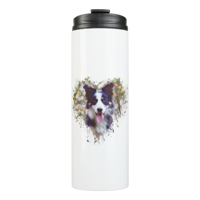 Border Collie Lover Design Thermal Tumbler (Front)