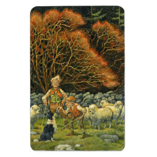 Border Collie Magnet~Shepherd and Sheep Magnet