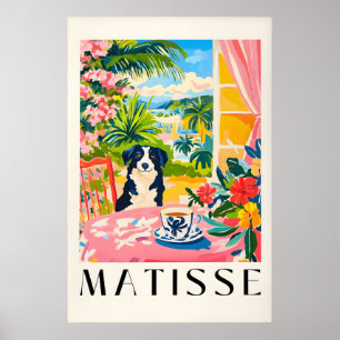 Border Collie Matisse Print Funny Dog & Coffee