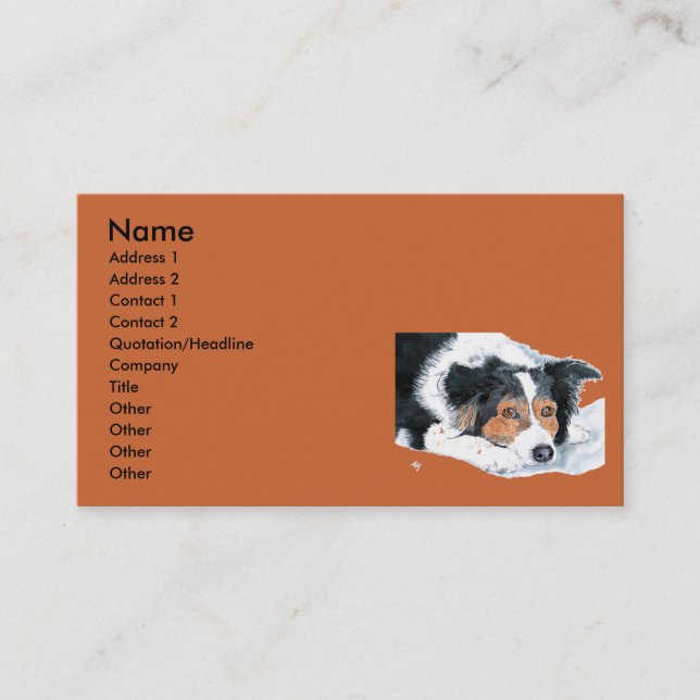 Border Collie Mattie Business Cards (Front)