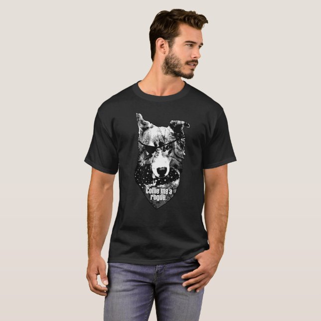 Border Collie Me A Rogue Play on Words T-Shirt (Front Full)