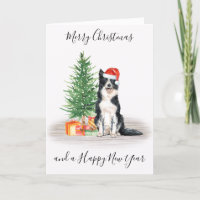 Border Collie Merry Christmas Santa Dog