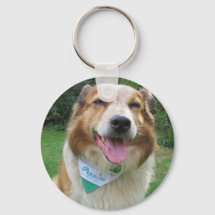 border collie mix key ring