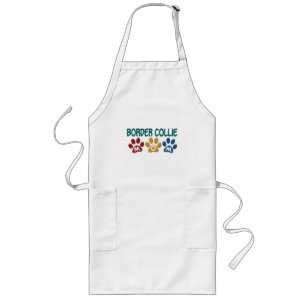 BORDER COLLIE MOM Paw Print 1 Long Apron