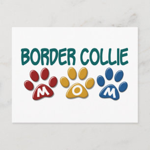 BORDER COLLIE MOM Paw Print 1 Postcard