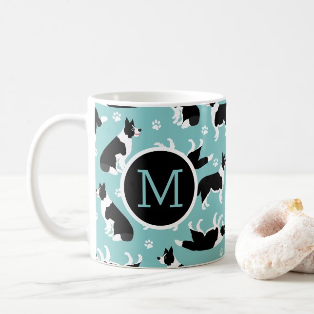 Border Collie Monogram Coffee Mug (With Donut)