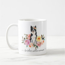 Border Collie Mum Floral Coffee Mug