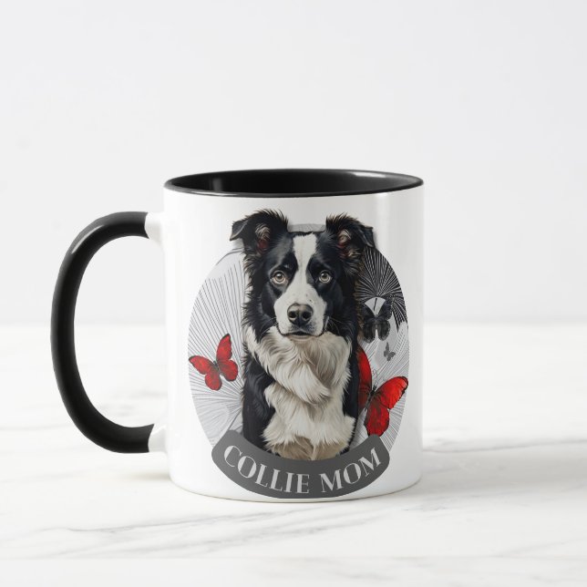Border Collie Mum Mug – Dog Lover Coffee Gift Cup (Left)