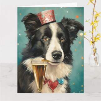 Border Collie  New Year Card
