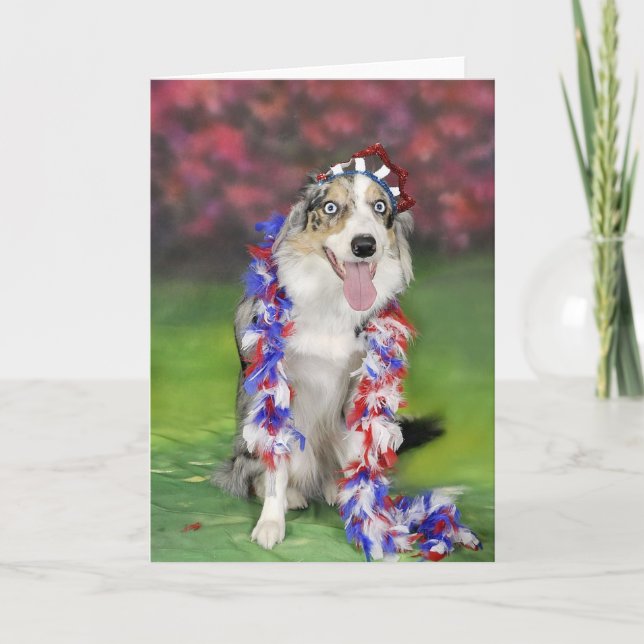Border Collie Notecard~Memorial Day Card (Front)