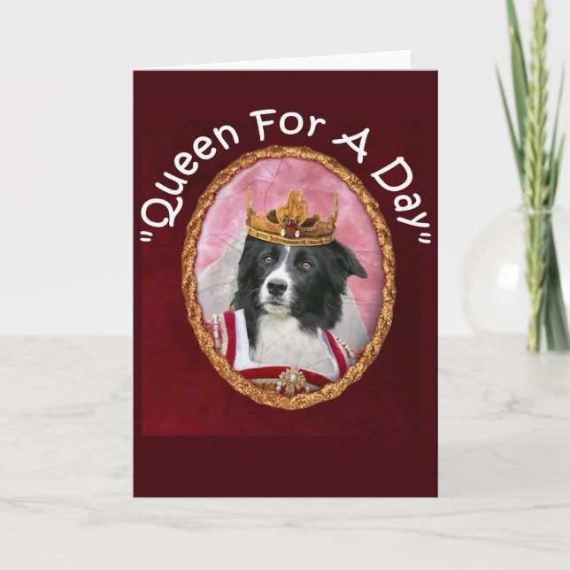 Border Collie Notecard~"Mother's Day"~Queen Card (Front)