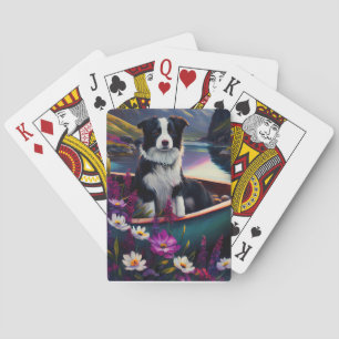 Border Collie on a Paddle: A Scenic Adventure Playing Cards