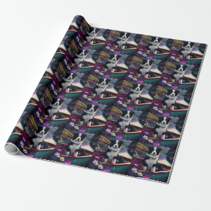 Border Collie on a Paddle: A Scenic Adventure Wrapping Paper