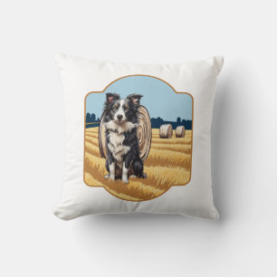 Border Collie on Farm Cushion