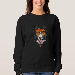 Border Collie Out Of 70s With Sunglasses Sweatshirt