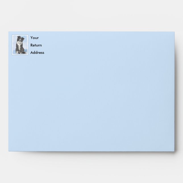 Border Collie Painting - Cute Original Dog Art Envelope (Front)