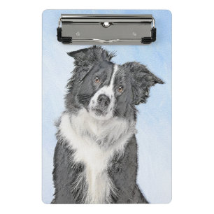 Border Collie Painting - Cute Original Dog Art Mini Clipboard