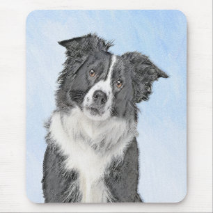 Border Collie Painting - Cute Original Dog Art Mouse Pad