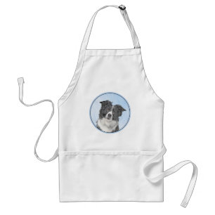 Border Collie Painting - Cute Original Dog Art Standard Apron