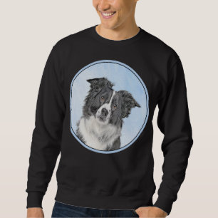 Border Collie Painting - Cute Original Dog Art Sweatshirt