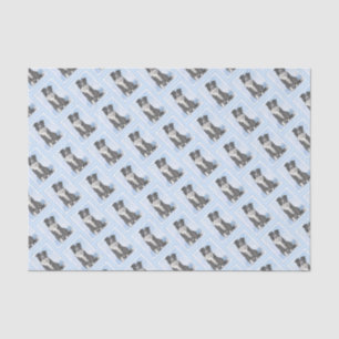 Border Collie Painting - Cute Original Dog Art Tissue Paper